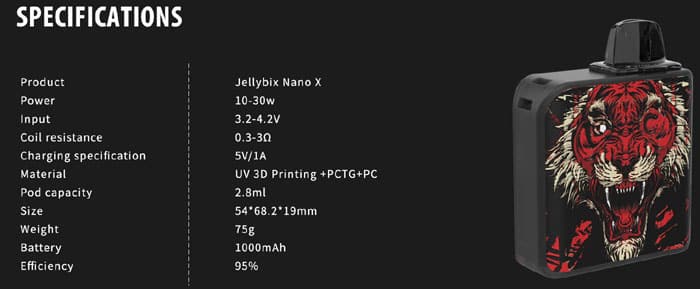 jellybox nano x specs