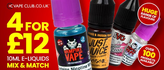 4-for-£12 10ml eliquids vapeclub