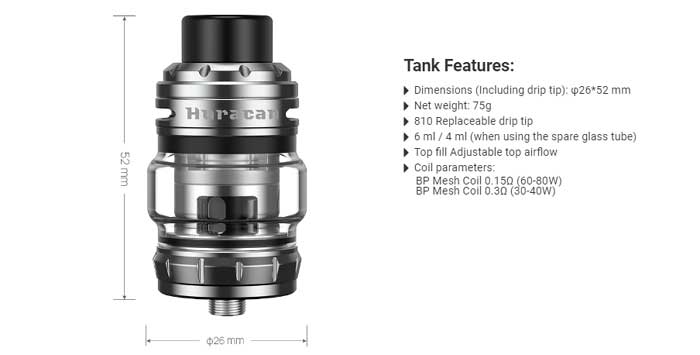 huracan tank specs