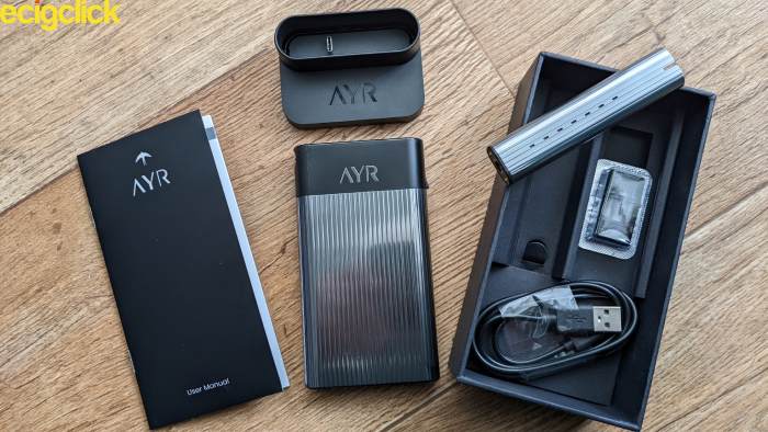 Ayr vape kit inside the box image