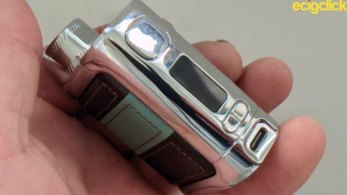 Eleaf iStick Pico Le front view of mod showing screen fire and menu buttons