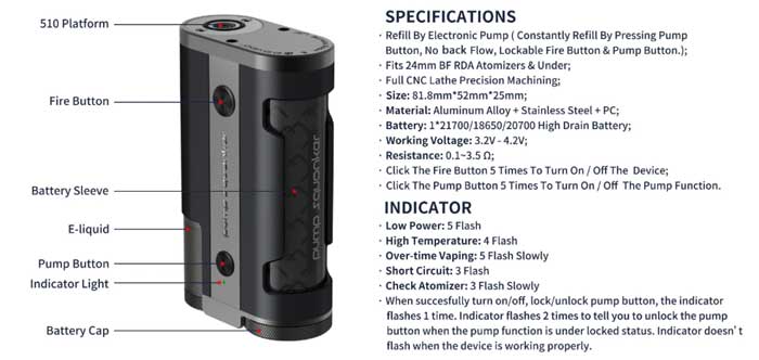 dovpo pump squonker specs