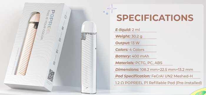 popreel p1 specs