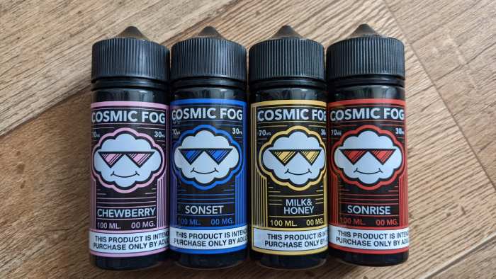 Cosmic Fog 100ml e-liquid range 4 bottles