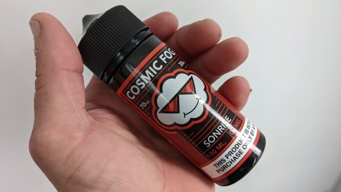 Cosmic Fog e-liquid range hand check pic