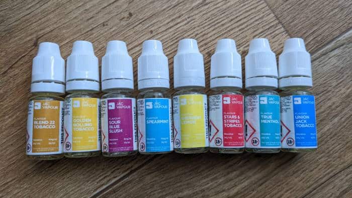 Jac Vapour Blend 22 5050 e-juice range pic