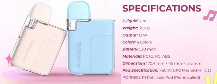 popreel pk1 specs