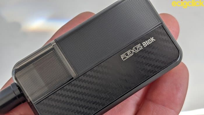 Black colour scheme of the Aspire Flexus Blok pod kit