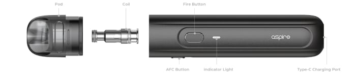 Exploded view of the Aspire Flexus Q pod kit