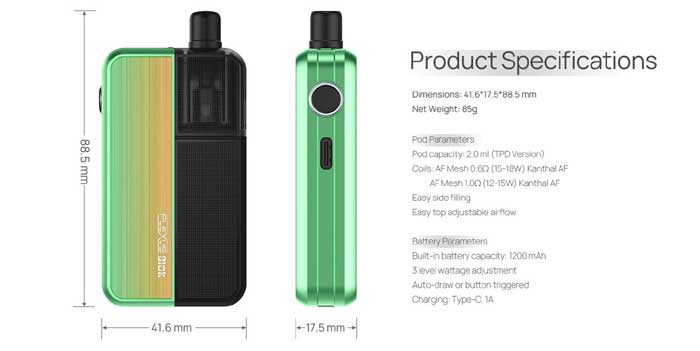 Aspire Flexus Blok pod kit specifications