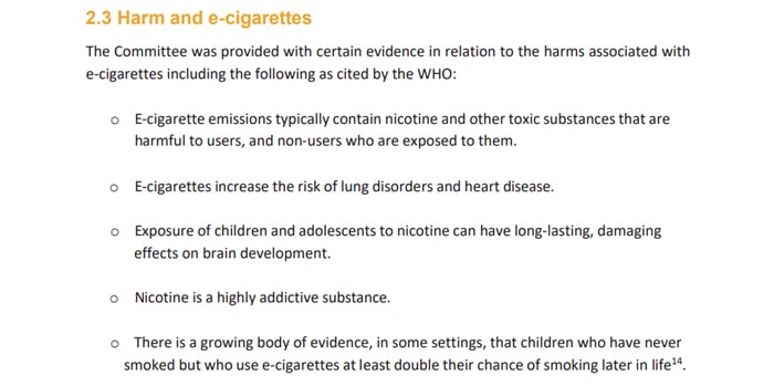 tobacco control ireland report harm