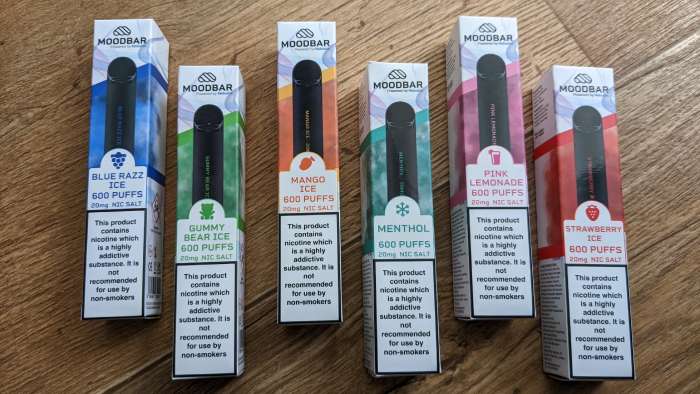 Nebulos Vape MoodBar main disposable vape range