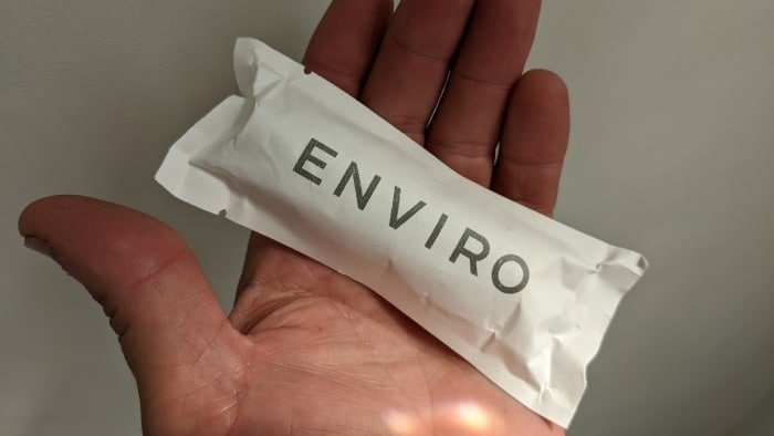 paper vacuum sealed bag of Lota Enviro disposable vape