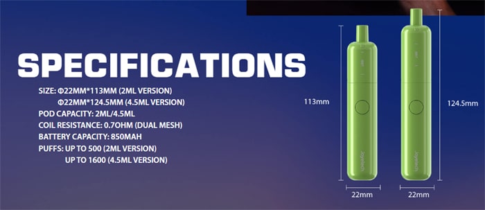 ego 510 disposable specs