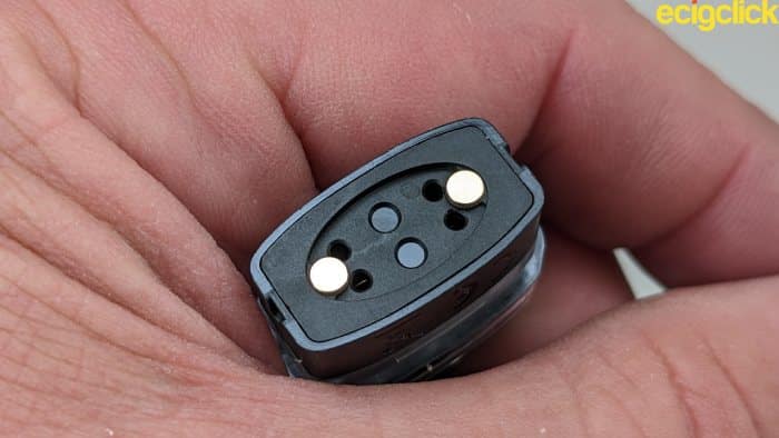 coil and battery contact points on the Vinci Series V2 pod