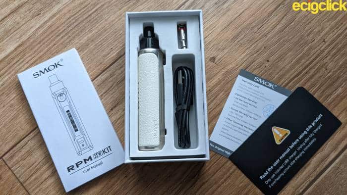 What's in the box of the Smok RPM 25W pod mod