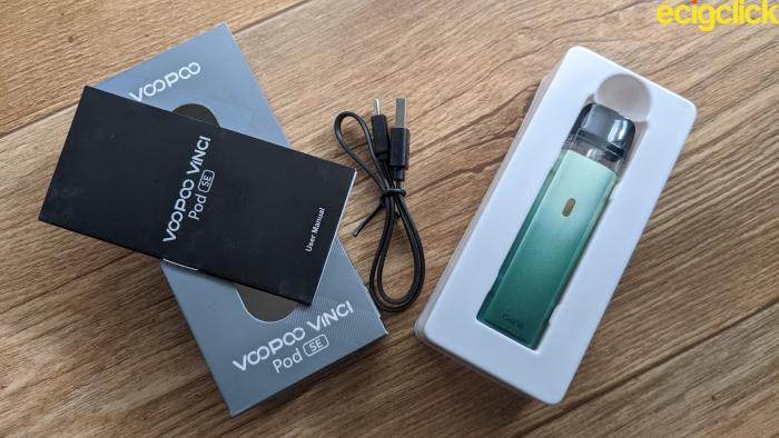 Whats in the box of the Voopoo Vinci pod SE