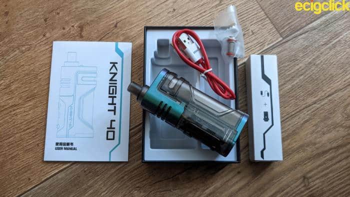 SMOANT KNIGHT 40 pod kit what's in the box