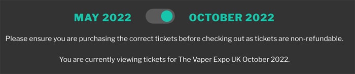 vaper expo oct 2022 settings