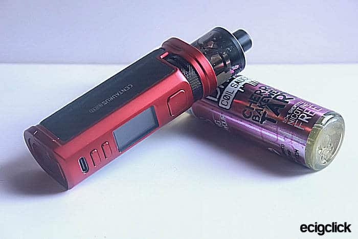 Lost Vape Centaurus Q80 matt red and cabon fibre display