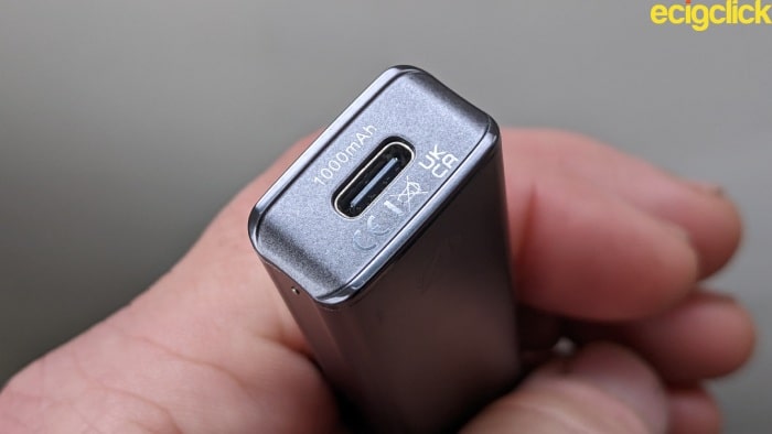 Type C USB charging port on XROS 3 Mini 