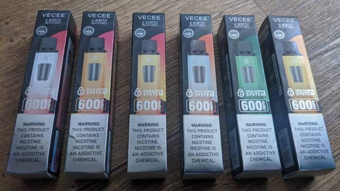 Vecee LUKE disposable vape range