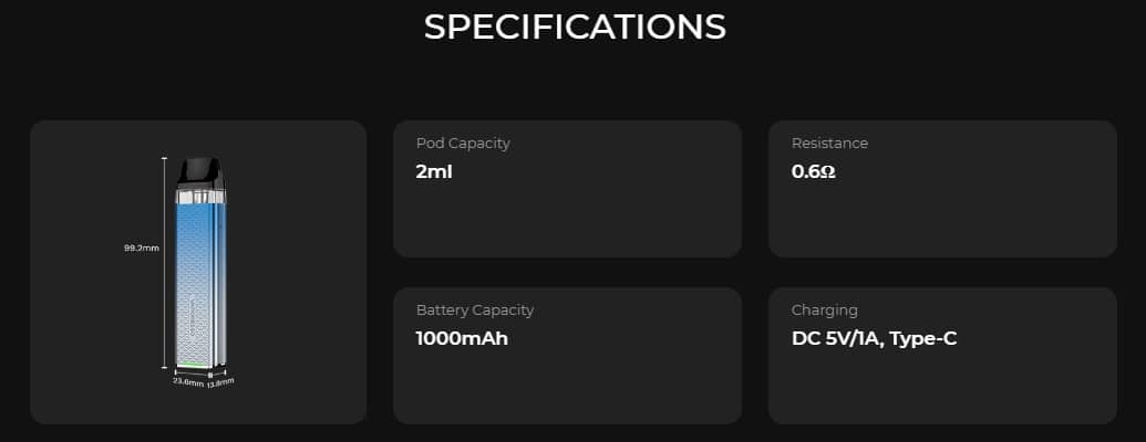 XROS 3 mini specs