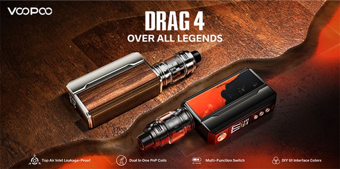 Over All Legends - VOOPOO DRAG 4 Officially Released with Its Quadruple Uniqueness - Ecigclick