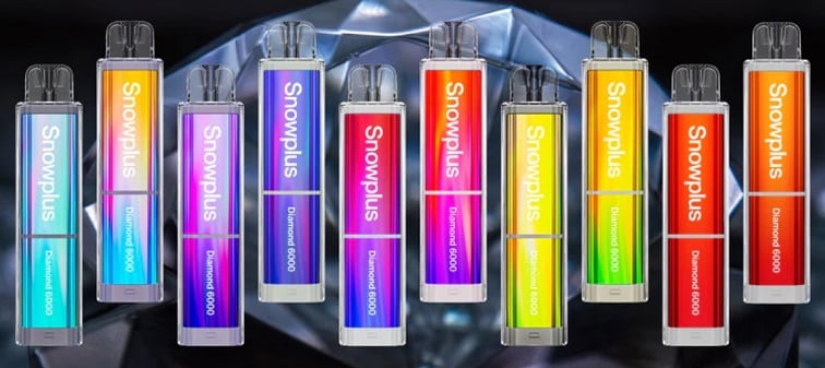 The full range of Snowplus Diamond 6000 disposable vapes