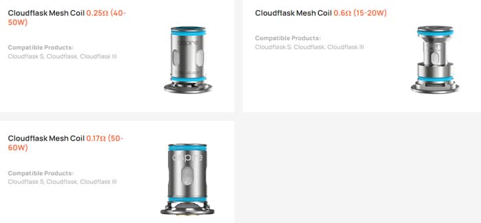 cloudflask III coils