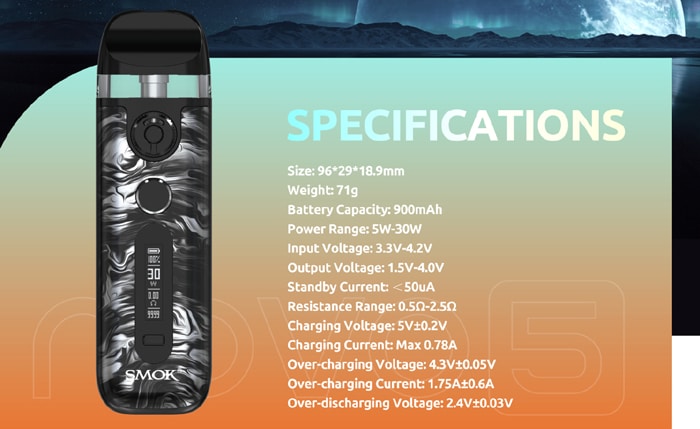 novo 5 specs