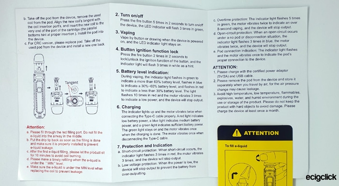 uwell caliburn tenet instructions