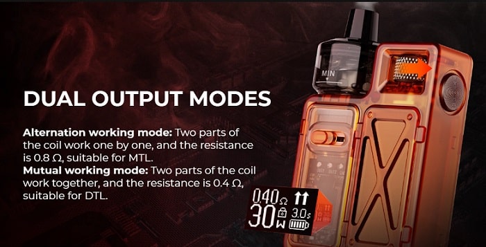 Dual output mode on the Uwell Crown M Pod Kit