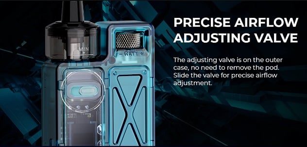 Precise airflow adjustment on the Uwell Crown M pod kit