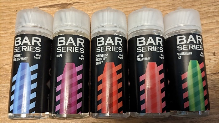 Bar series 100ml short fill range bottle check