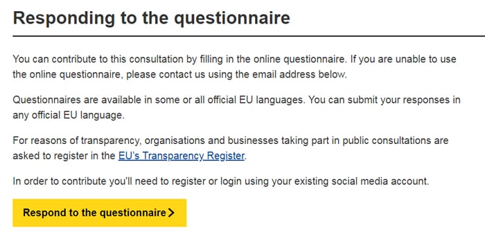 Eu questionnaire link