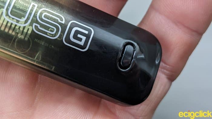 Power button on the Smok Solus G pod kit