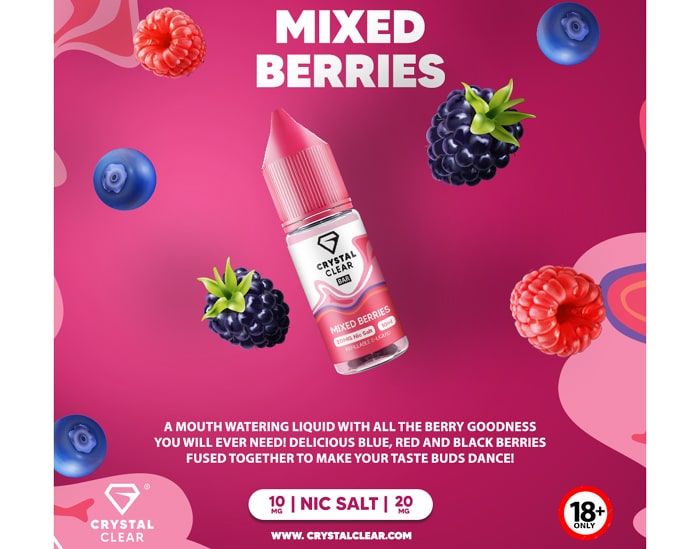 crystal clear mixed berries