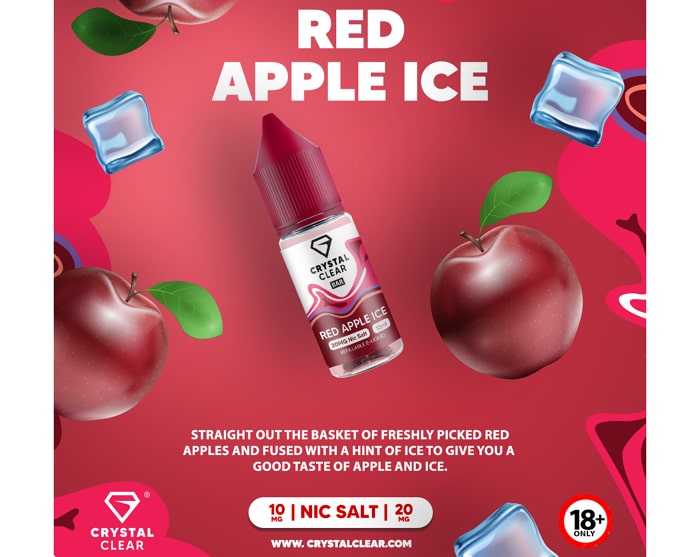 crystal clear red apple ice