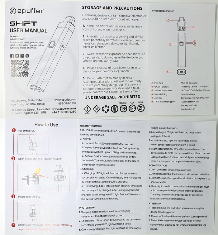 epuffer shift instructions