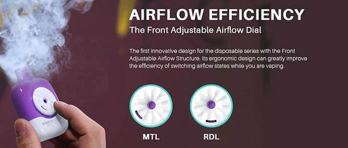 Airflow on the Binaries SE6000 disposable vapes