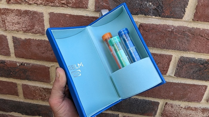 Presentation box of the FEELM Max disposable vapes