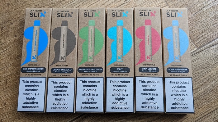 Ands Slix disposable vape range