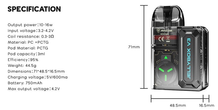 jellybox v3 specs