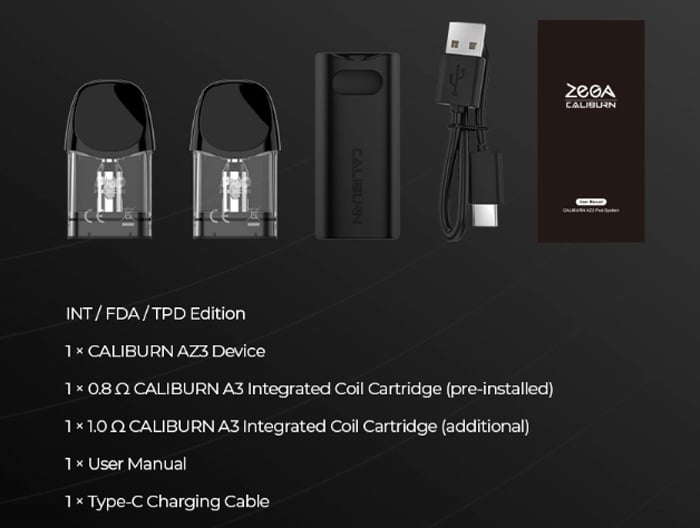 caliburn az3 contents