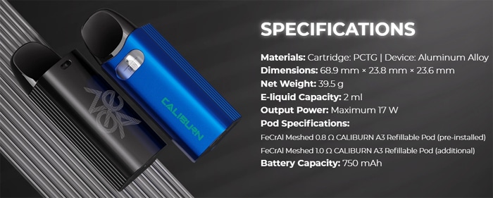 caliburn az3 specs