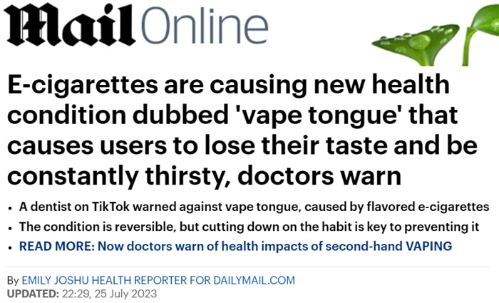 daily mail vape tongue