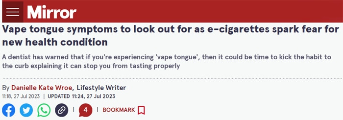 daily mirror vape tongue