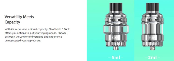 eleaf melo 6 capacity