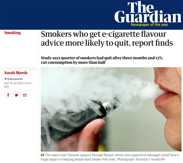 guardian vaping advice